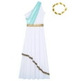 thumbnail image 5 of TiaoBug Womens Greek Roman Costume Queen Princess Praise Dance Performance Toga Dress Light Blue L, 5 of 7