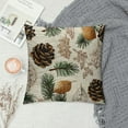 thumbnail image 2 of BCIIG Flax Throw Pillow Cover Forest Autumn Collection Spruce Branches Acorns Pine Cones Fall  Pillowcase Home Decor Square Cotton Linen Pillow Case Cushion Cover, 2 of 5