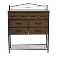 thumbnail image 4 of Household Essentials Victoria Dresser Table Storage Organizer with 8 Drawers and Shoe Shelf Black Metal Frame and Mid Century Walnut Wood Grain Top, 4 of 7