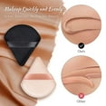 thumbnail image 5 of 2 Pcs Triangle Makeup Powder Puff for Face Powder Soft Triangle Velour Powder Puff Reusable Triangle Powder Pad Pressed Applicator for Under Eyes and Face Corners Loose Setting Powder (Black & Pink), 5 of 5