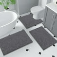 thumbnail image 2 of Bathroom Rugs, 44'' x 24'', Extra Soft Chenille Bath Rugs, Non-Slip, Water Absorbent, Thick Floor Mat with Machine Washable, Plush Microfiber Shaggy Rugs for Shower Bathtubs, Dark Gray, 2 of 6