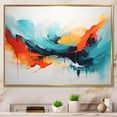 thumbnail image 2 of Designart "Expressionism in Colorful Abstract III" Extra Large Abstract Framed Wall Art - Modern Blue Abstract Painting Entryway Framed Wall Art, 2 of 7