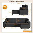 thumbnail image 2 of 96" Modular Cloud Sectional Sofa, L-Shaped with Movable Ottoman & Pillows, 2 of 7
