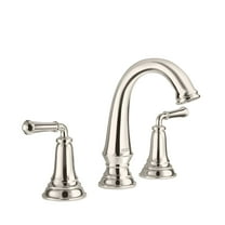 American Standard Delancey Widespread Faucet with Lever Handles and Brass pop-up drain Polished Nickel