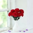 thumbnail image 4 of Red Artificial Carnation Stem Bouquet, 7 Head Faux Flowers for Wedding Aisle and Table Accent, 4 of 7