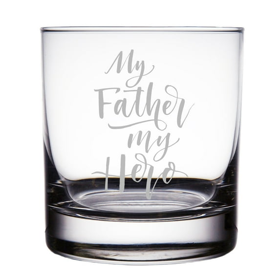 My Father My Hero Engraved 10 oz Rock Glass