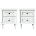 thumbnail image 4 of Eclife Set of 2 Nightstand 2 Drawers Wood Mid-Century Modern for Adult Bedroom, Retro White, 4 of 8