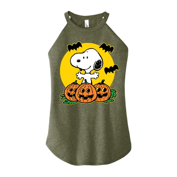 Peanuts - Snoopy Pumpkin Patch - Juniors High Neck Tank Top