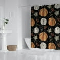 thumbnail image 2 of Thanksgiving Autumn Fall Maple Leaves Pumpkin Harvest Shower Curtains,Reusable Bathtub Curtains with Hooks Vintage Polyester Fabric Curtains for Bathroom Bathtub Autumn Holiday, 2 of 5