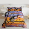 thumbnail image 2 of Manfei Pike Fish Bedding Comforter Set 2pcs, Hunting and Fishing Twin Comforter Sets, Rustic Lake House Bedding Set, Breathable Home Decor, 2 of 8