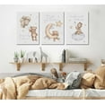 thumbnail image 3 of Teddy Bear WallCute Little Bears Wall Decor Slepping Teddy Bears Posters Prints Moon Star Cloud Neutral Nursery Canvas Pictures for Kid's Room or Bedroom Paintingd, 3 of 6
