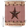 thumbnail image 2 of Shower Curtains for Bathroom, Country Star Farm Waterproof Fabric Shower Curtain, Farmhouse Plaid Texas Vintage Fruit Decorative Bathroom Curtain for Bathtub, 36"x72", No Hooks Included, 2 of 9