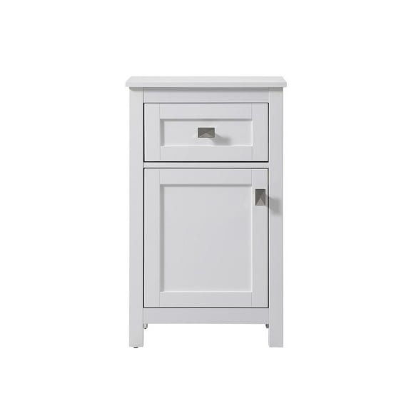 Elegant Kitchen and Bath 18 Inch Wide Bathroom Storage Freedstanding Cabinet In White