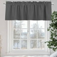 thumbnail image 5 of Dark Gray Valances for Windows, 42 x 18in, Solid Color Rod Pocket Kitchen Valance Curtain Light Filtering Window Treatments for Living Room Bedroom, 1 Panel, 5 of 7