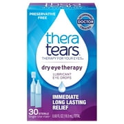 TheraTears Dry Eye Therapy Lubricating Eye Drops, Preservative Free, Daily Use, 30 Single-Use Vials