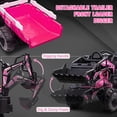 thumbnail image 3 of 3 in 1 Ride on Tractor, Excavator & Bulldozer, 24V Ride on Car Toy Electric Vehicle w/Trailer, Shovel Bucket, Digger, Remote Control, EVA Tires, LED Lights, Music, USB & Bluetooth, Pink, 3 of 6