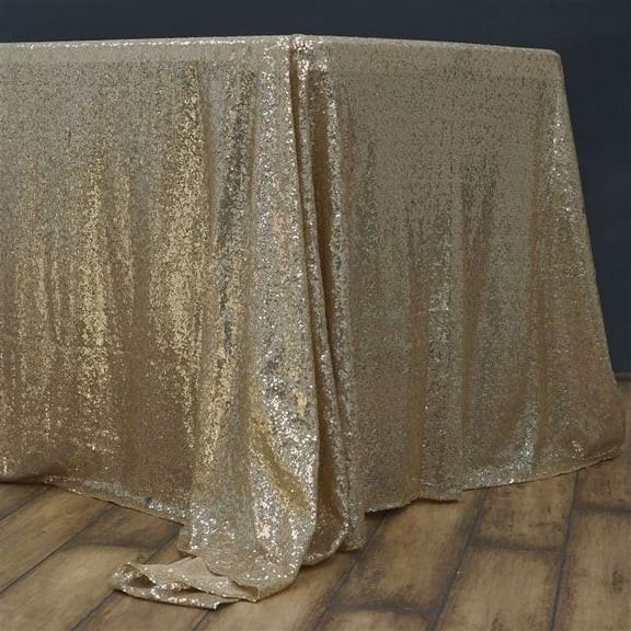90 x 156" rectangular Sequin Sparkly Tablecloth Table Cover 4 COLORS WEDDING", (Color: Gold)