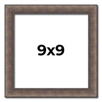 9x9 Frame Silver Real Wood Picture Frame Width 1.25 Inches | Interior Frame Depth 0.5 Inches | Diem
