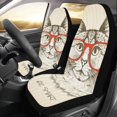 thumbnail image 2 of ABPHQTO Juego de 2 fundas para asientos de coche Hipster Cat Be Smart Universal Auto Asientos delanteros Protector para coche, SUV Sedan, camión, 2 of 3