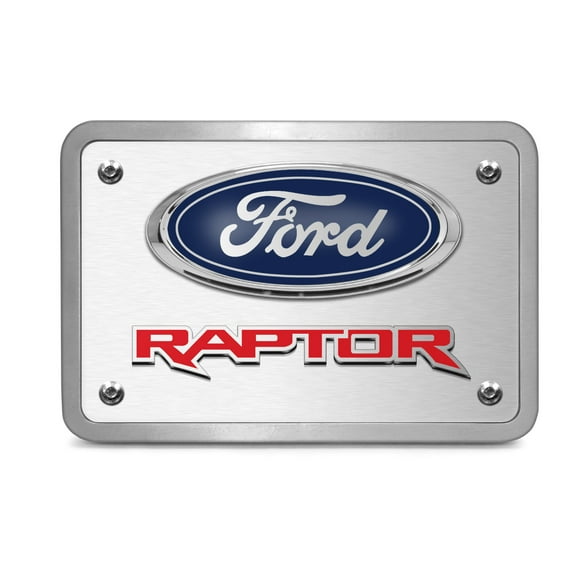 Ford Raptor Red 3D Logo Brushed thick Billet Aluminum 2 inch Tow Hitch Cover
