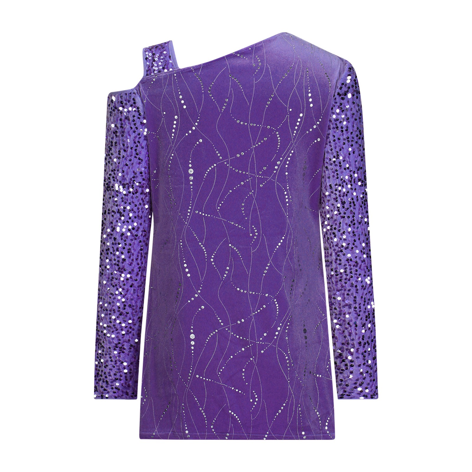 RYRJJ Women's Cold Shoulder Sequin Tops Long Sleeve Dressy Sparkly ...