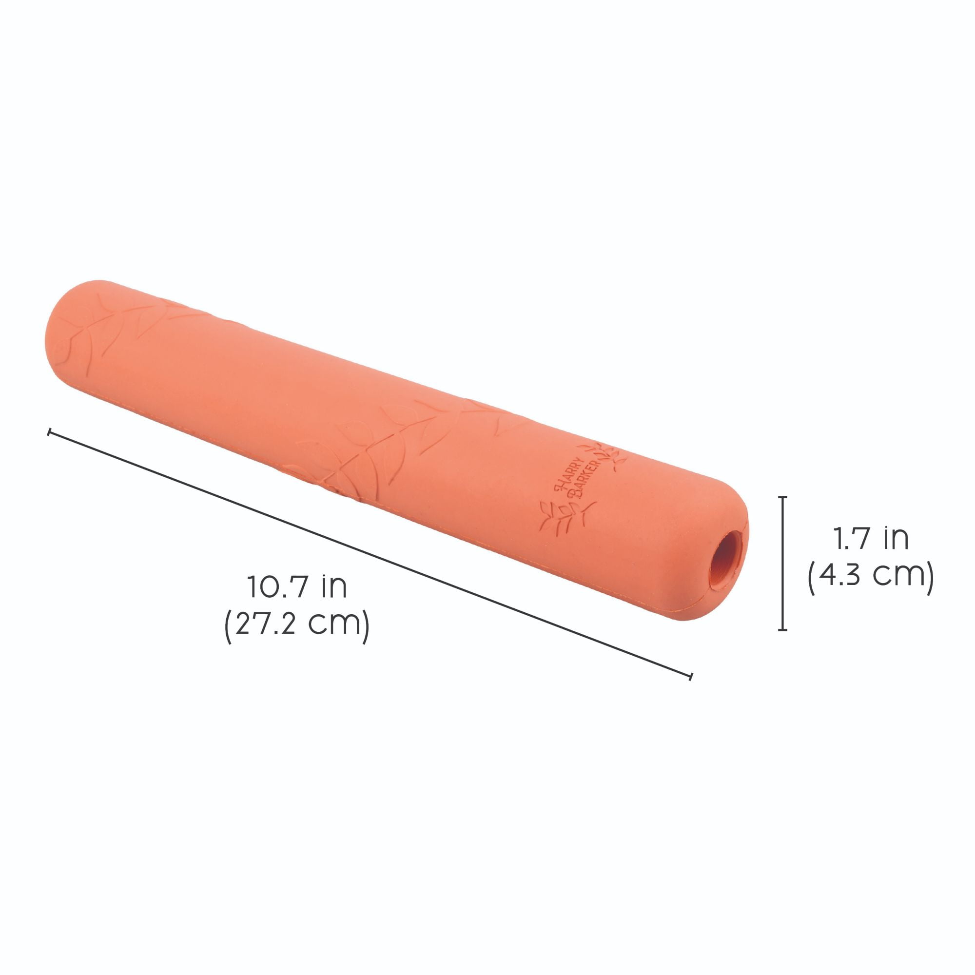 Harry Barker Durable All-Natural Rubber Crinkle Stick Dog Toy, Orange, O/S