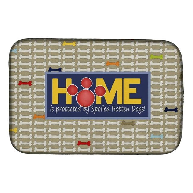 Carolines Treasures SB3053DDM Home is Protected by Spoiled Rotten Dogs Dish Drying Mat