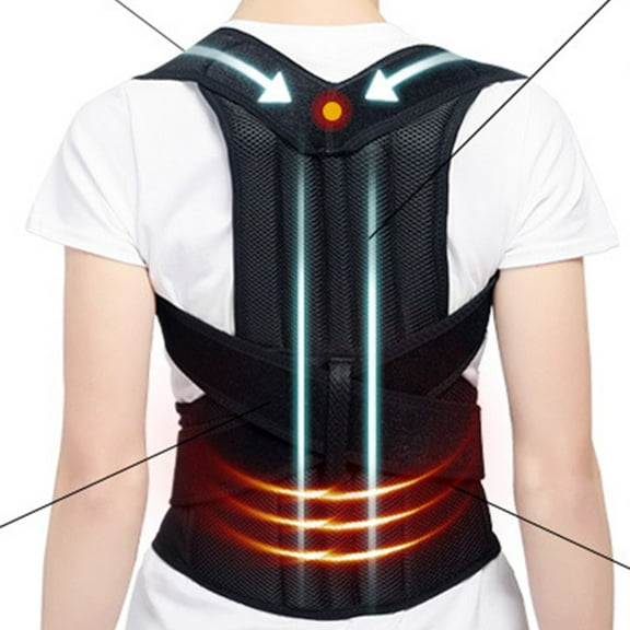 Black in Shoulder Posture Correction Lumbar Support Brace Orthotics Man