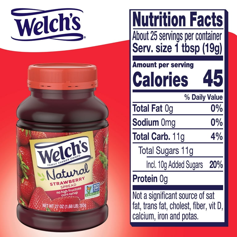 Strawberry Jelly Nutrition Label