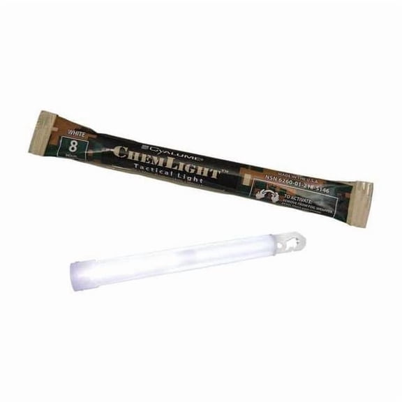 Chemlight by Cyalume Technologies Lightstick,White,6 In. L,8 hr.,PK10 9-51460