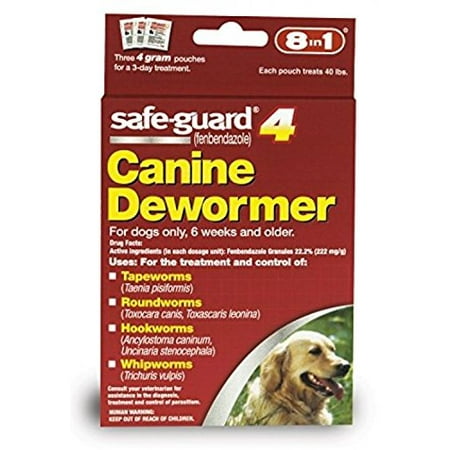 8in1 Safe Guard Safeguard Dogs Large Puppies Pet Wormer 4gr, Safe Guard treats against Tapeworms, Roundworms, Hookworms, and Whipworms By Dog Dewormer