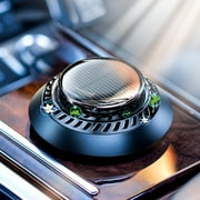 Ceeniu Car Air Freshener, UFO-Designed Solar-Powered, DIY 2 French Oils, Premium Aluminum, Black