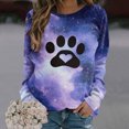 thumbnail image 1 of Qiopertar Mode Femmes T-Shirt à Manches Longues Col Rond Imprimé Chandail en Molleton Blouse Hauts Offres de la Semaine Liquidation à Moins de 5$ jusqu'à 90 % de Réduction, 1 of 5