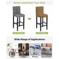 thumbnail image 3 of Vintage Rattan Bar Stool Covers Set of 2, Minimalist Abstract Wicker Texture Brown Stretch Washable Bar Chair Covers with Backs, Removable Pub Counter Height Chair Cover for Kitchen Dining Room Cafe, 3 of 7