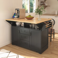 thumbnail image 1 of [Quality & Storage] Brand Kitchen Island - 2 Drop Leaves & 3 Deep Drawers, Quality Craftsmanship, 1 of 25