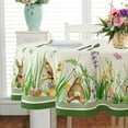thumbnail image 2 of Oval Easter Tablecloth54x72Inch, Spring Floral Leaf and Bunny Easter Egg Watercolor Tablecloth, Waterproof Wrinkle Resistant Tablecloth, Holiday Kitchen Dining Spring Easter Decor, 2 of 4