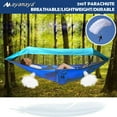 thumbnail image 3 of [3 IN 1] AYAMAYA Camping Hammock with Mosquito Net & Sun Shade Cloth for 2/Double Person, Portable Lightweight Nylon Swing Hammock with Tree Straps (Blue), 3 of 8