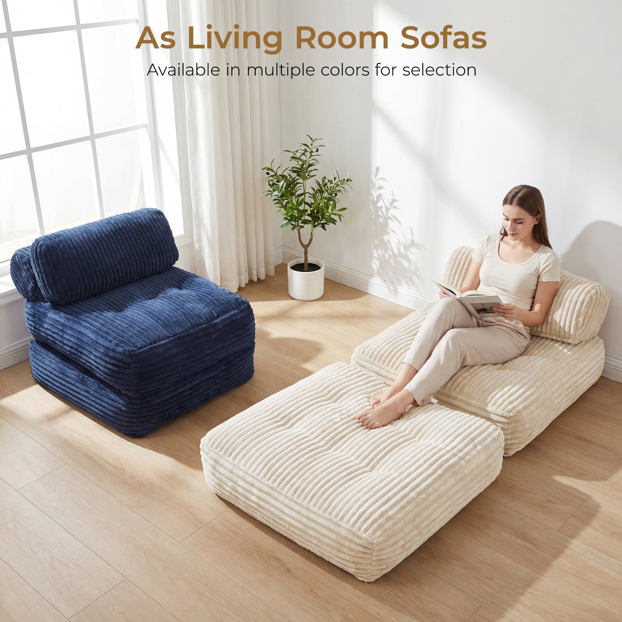 Neche Single Corduroy Convertible Sleeper Sofa - Folding, Pillow