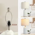 thumbnail image 4 of 22" Modern Ceramic Table Lamp White Nightstand Lamp Set of 2 Farmhouse Bedside Lamps for Bedroom End Table Lamps for Living Room Office Dorm, 4 of 8