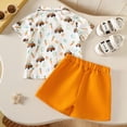 thumbnail image 4 of Toddler Boys Outfit Set for Easter Short Sleeve Button-Down Shirt Tops with Solid Shorts Set Baby Boy Easter Clothes, 4 of 6