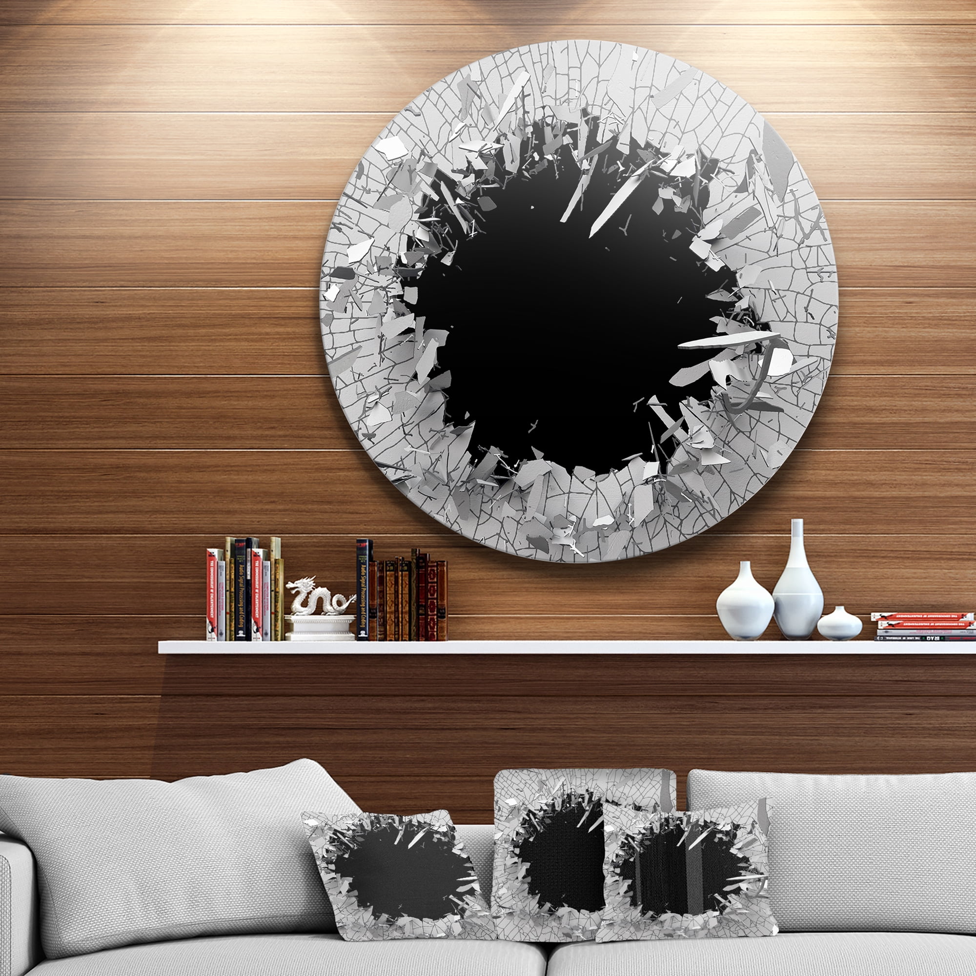 Designart 'Abstract Broken Wall 3D Design' Metal Wall Art