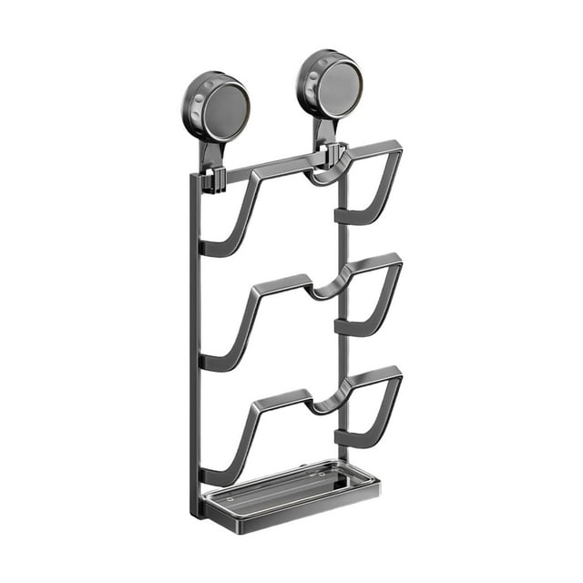 Pot Lids Organizer Rack for Cabinet and Countertop,3 Tier Pot Lids Holder for Cabinet Door Or Wall,Bakeware Organizer Rack,for Rv Kitchenette Cabinet Door Pantry,Grey