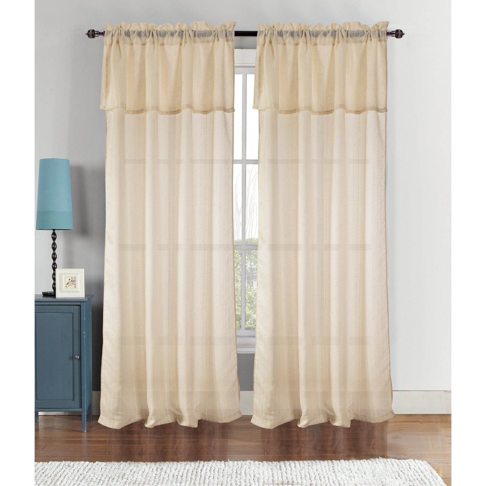 Vance 54 x 90 in. SemiSheer Rod Pocket Single Curtain Panel w