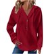 thumbnail image 2 of Sudadera con capucha y manga larga para mujer, informal, con botones y botones, con capucha y botones, de color liso, 2 of 8