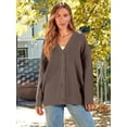 thumbnail image 2 of GHSDFBB Women's Cardigan 2023 Open Front Oversized Button Lightweight Sweaters V Neck Loose Cardigans Knit Outwear, 2 of 7
