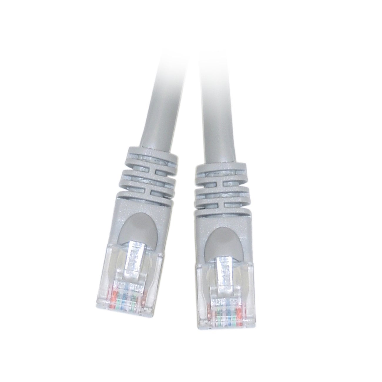 2 Pack CCA 25ft Molded UTP Cat5e Network Cable Grey 