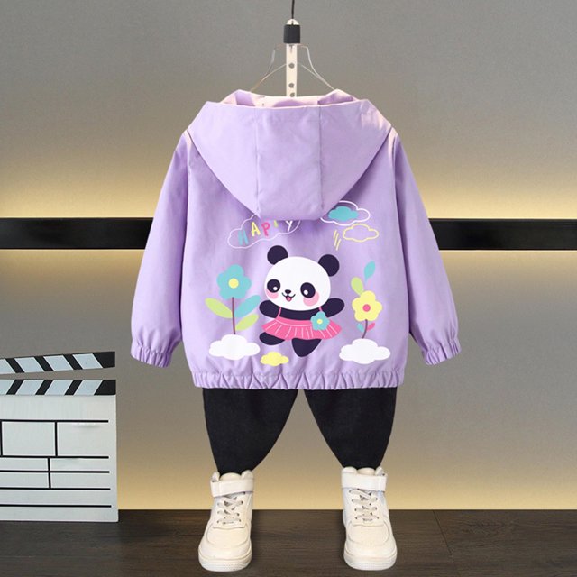 LOVZFMLL Vestes pour Filles Printemps Veste à Manches Longues à Capuche Décontractée Fine 6-7 Ans