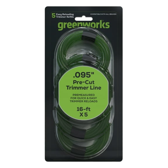 Greenworks 0.095" Pre-Cut Trimmer Line, 5 Pack 1808202