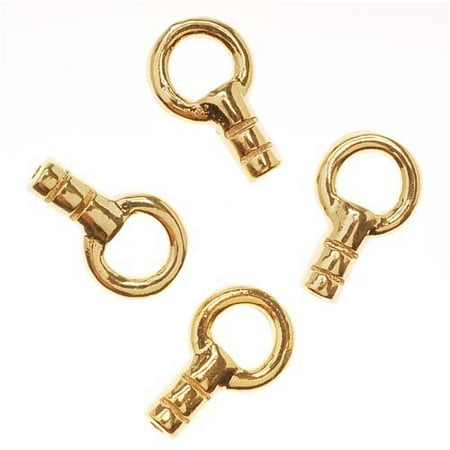 - Beadaholique 4-Piece Beading Chain End Cap Fancy Crimp Beads, 22K Gold