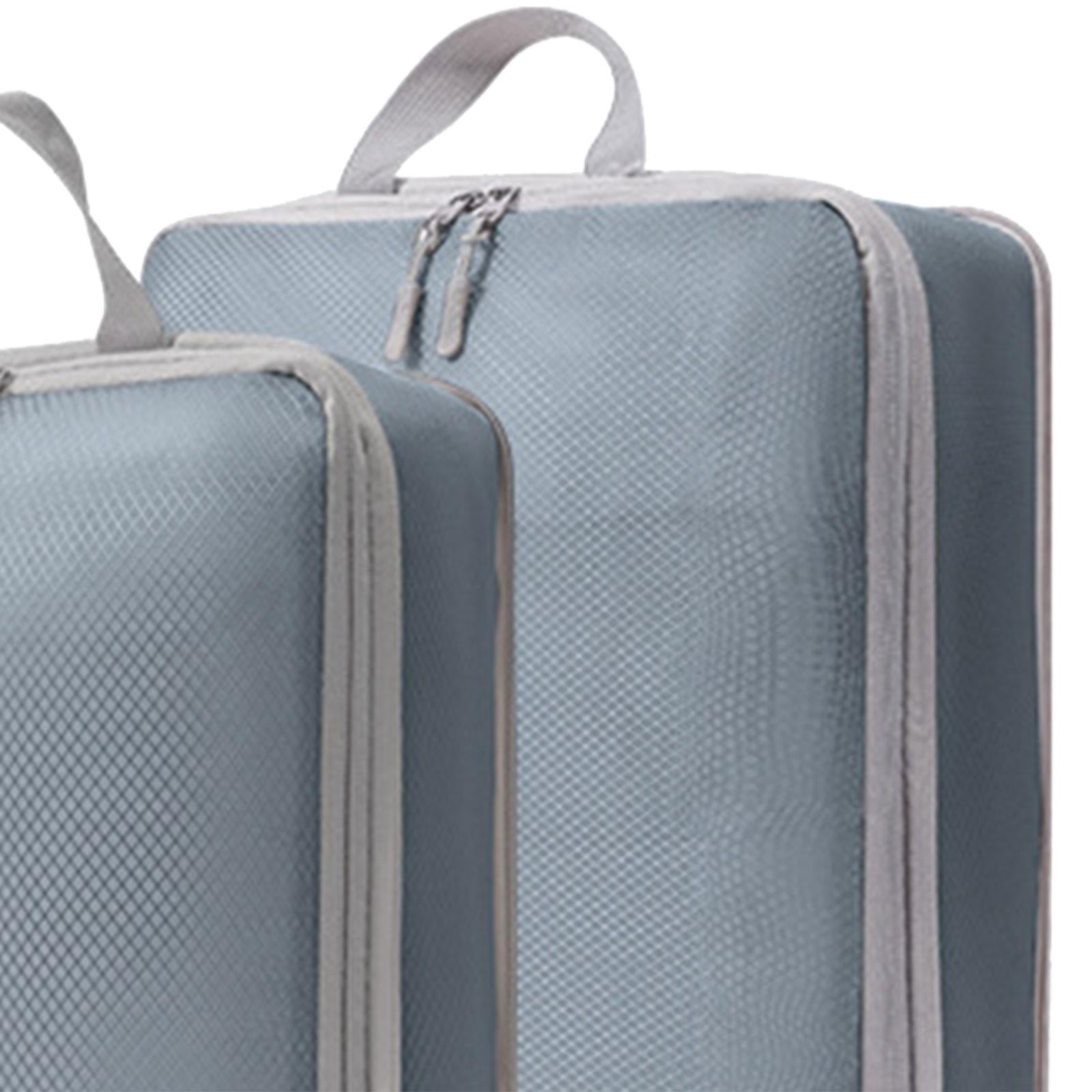 6x Portable Packing Cubes Travel Luggage Packing Organizer Polyester Luggage Bags Clothes Storage Bags for Hiking Outdoor Camping Holidays gray